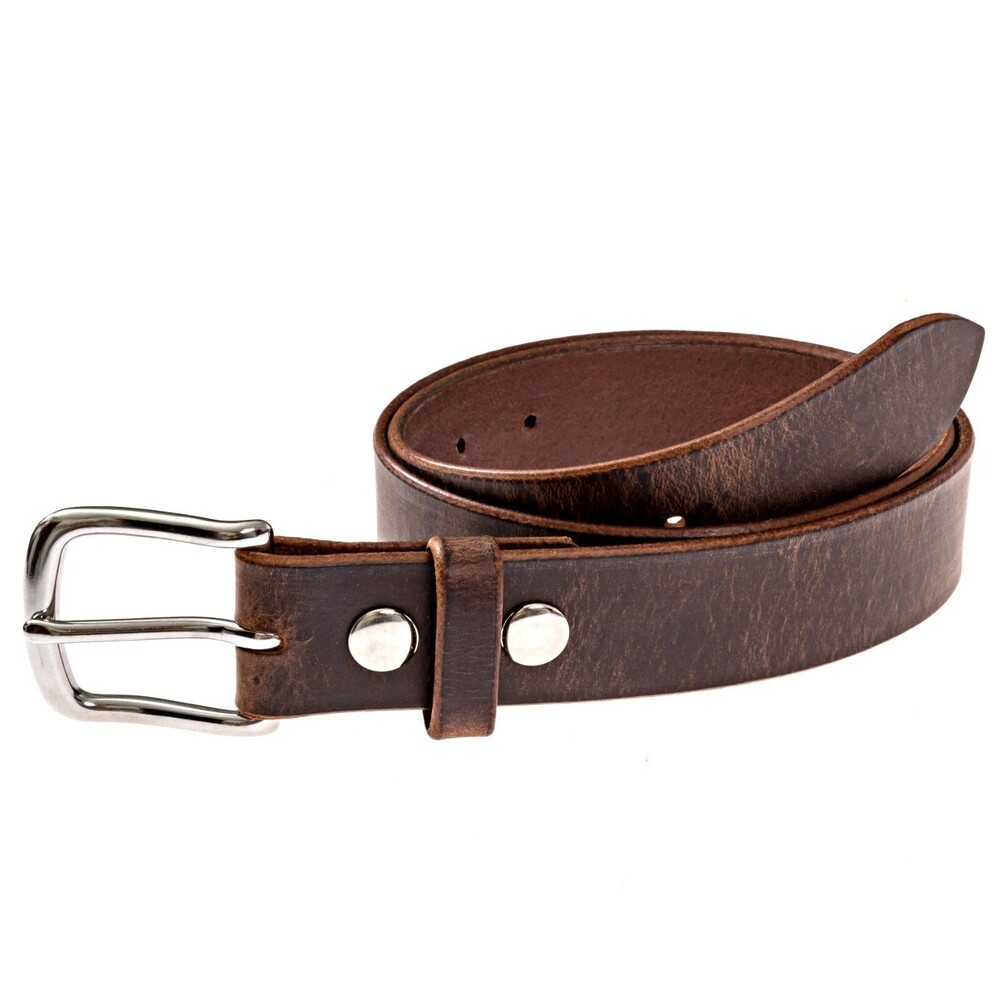 Amish Made FULL GRAIN 1.5" Mens Leather Belt - Distressed Brown, Durable Classic